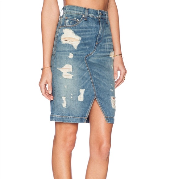 rag & bone Dresses & Skirts - NWOT Rag & Bone Shredded denim skirt